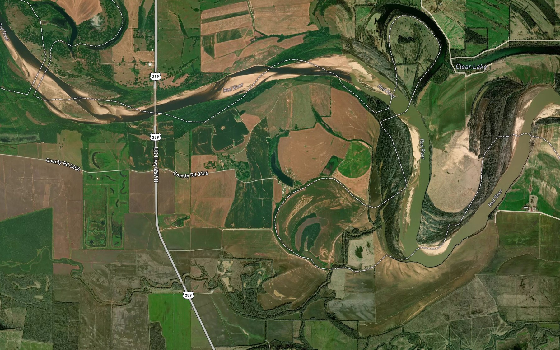 Satellite map of the Winston Lake