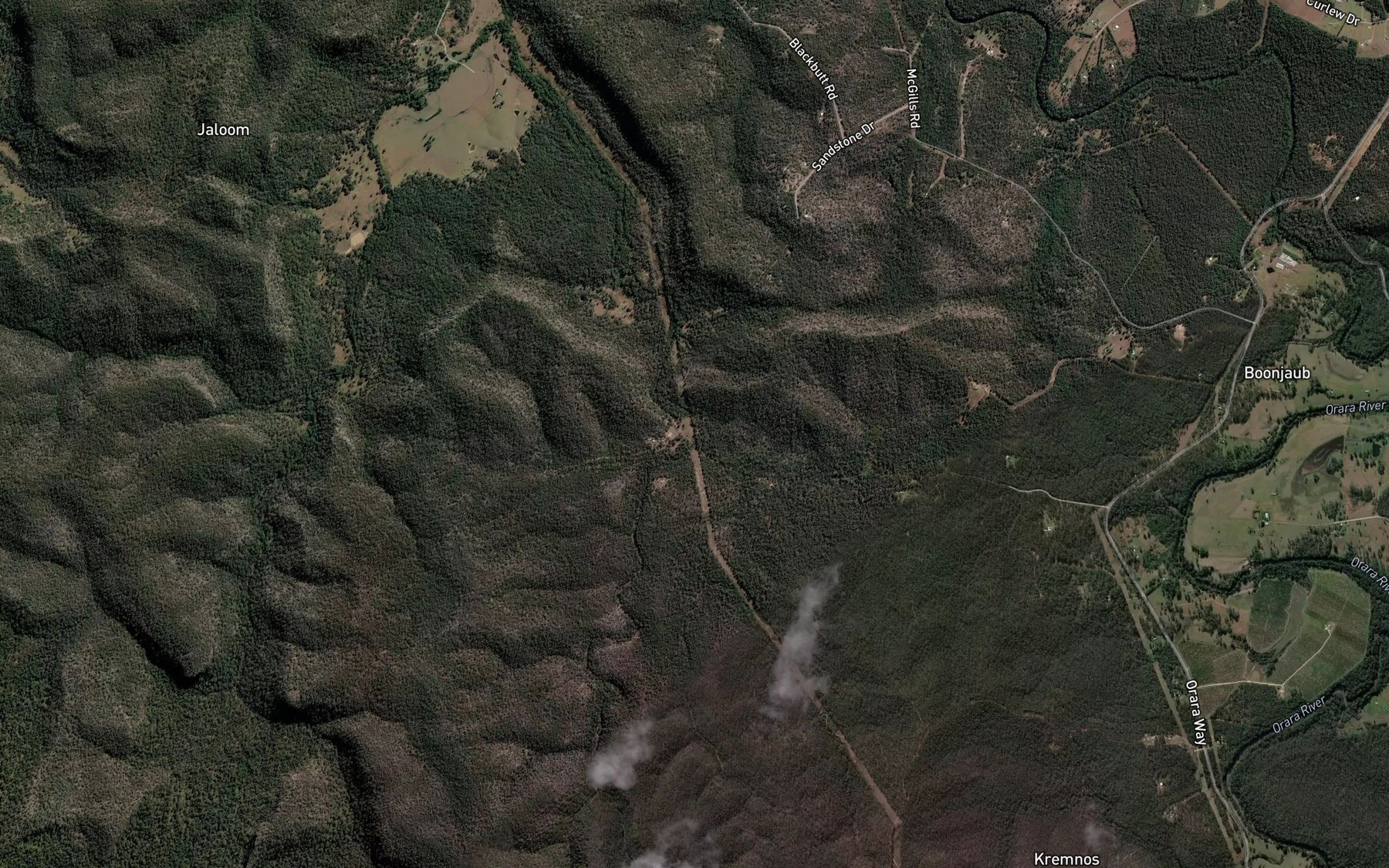 Satellite map of the Black Swamp Creek