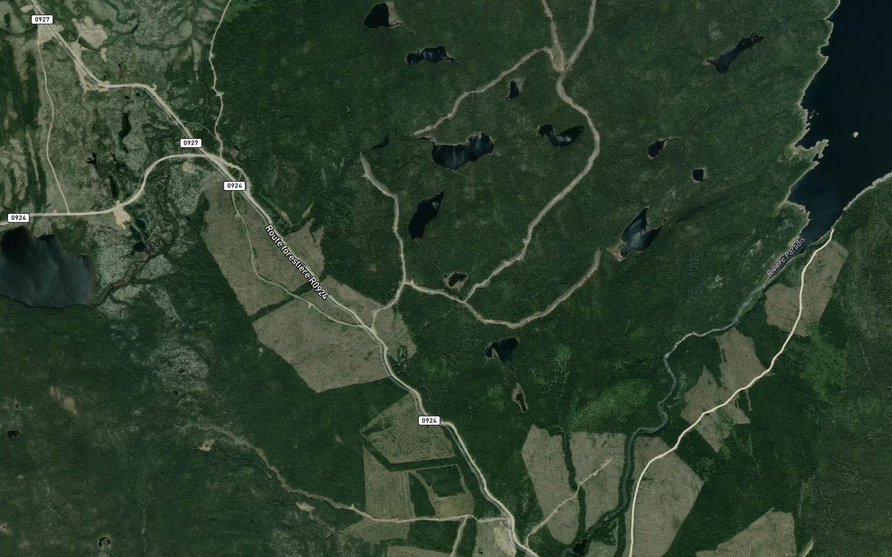 Satellite map of the Lac Bernard