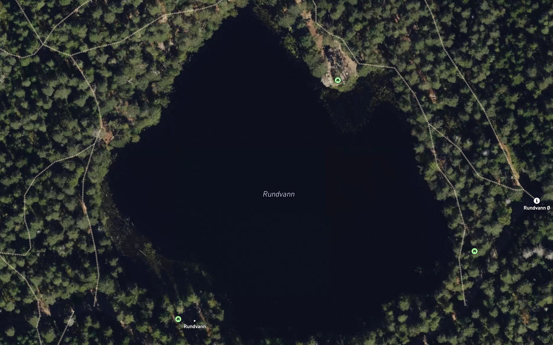 Satellite map of the Rundvannet