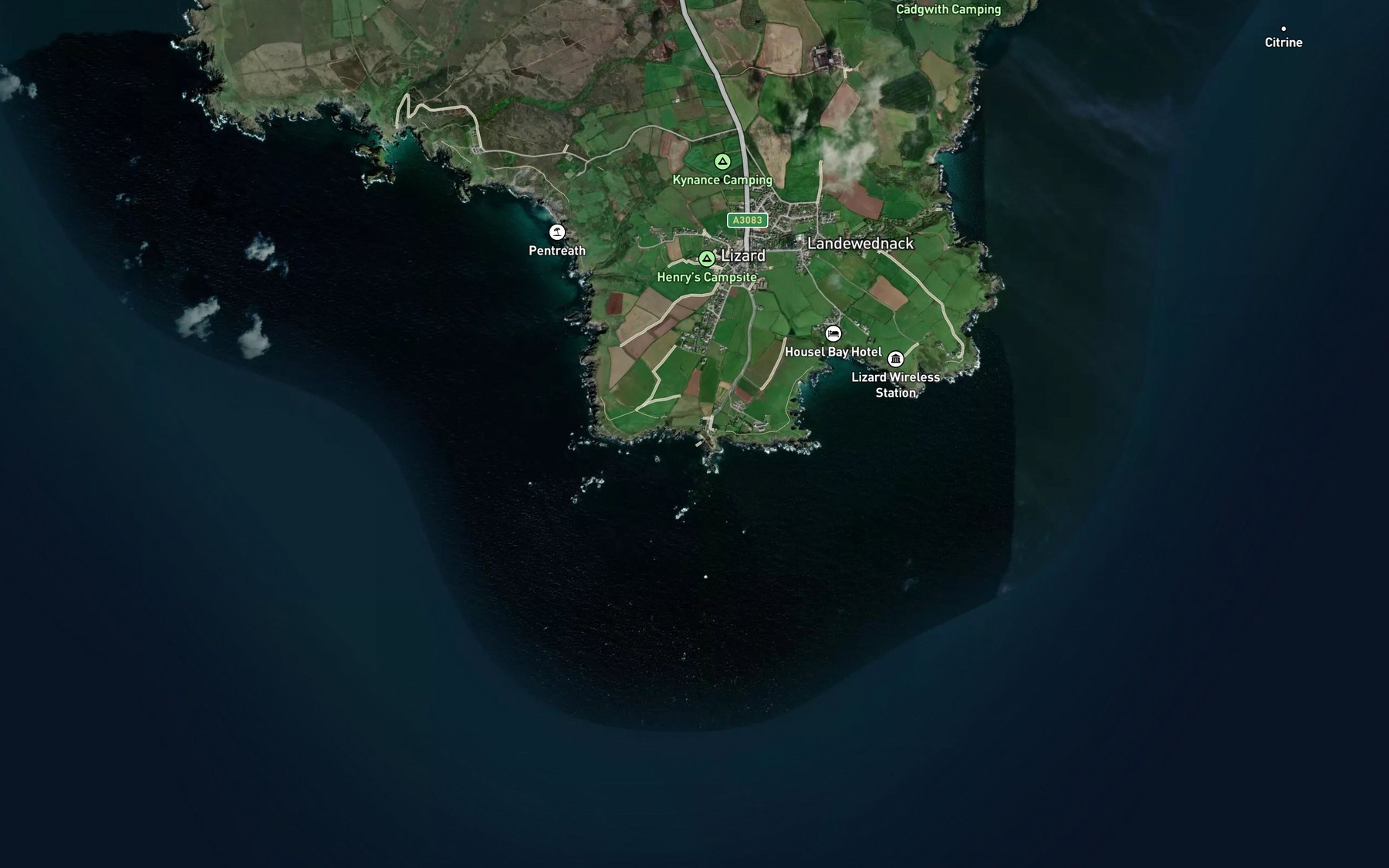 Satellite map of the Polpeor Cove