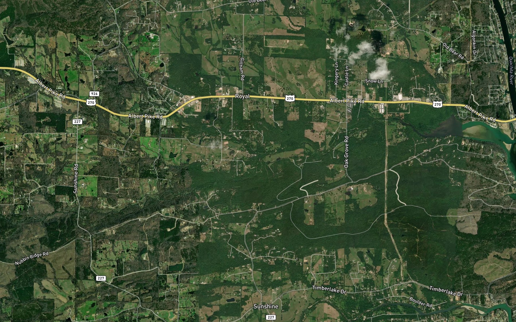 Satellite map of the Bear Creek