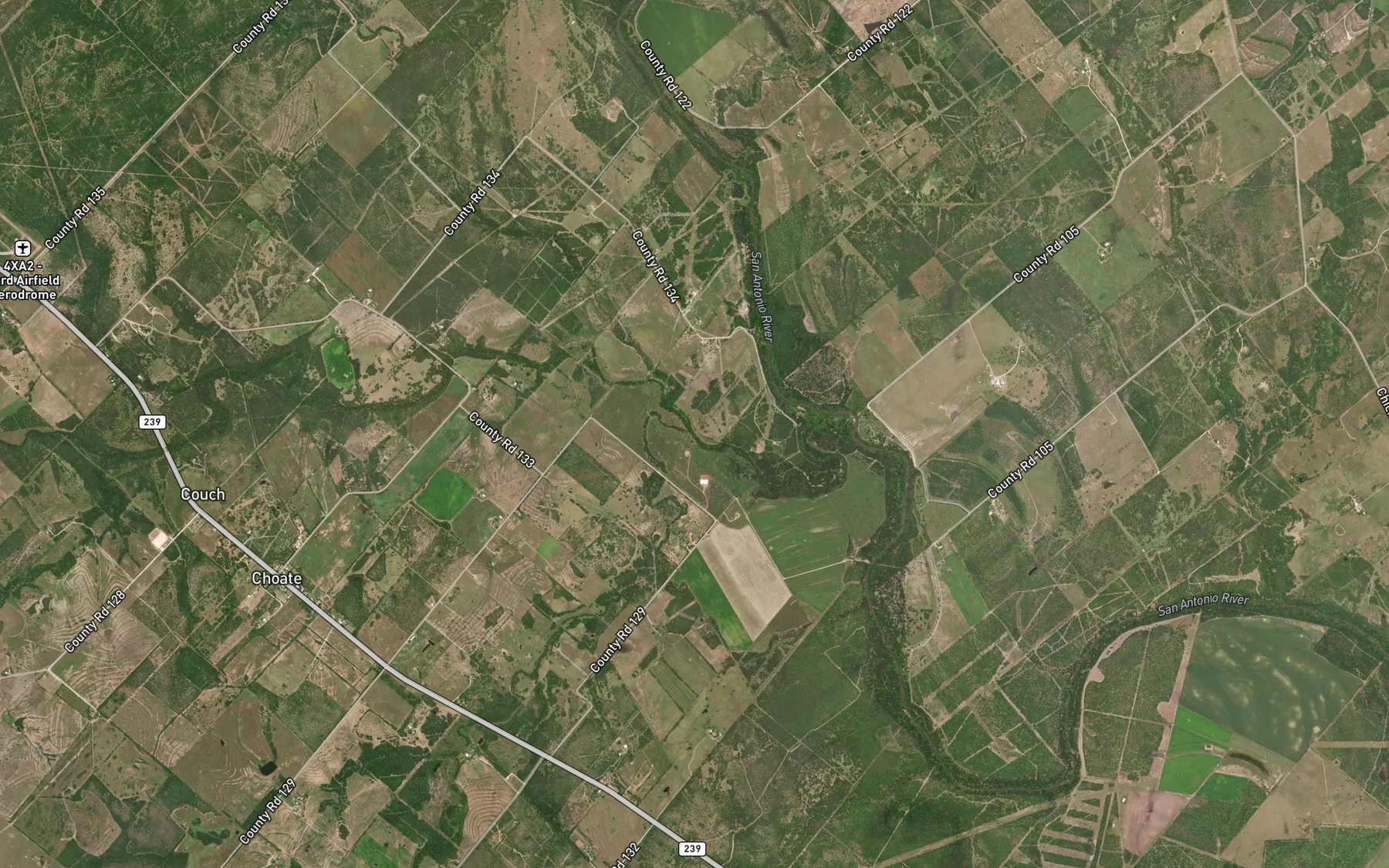 Satellite map of the Cottonwood Creek