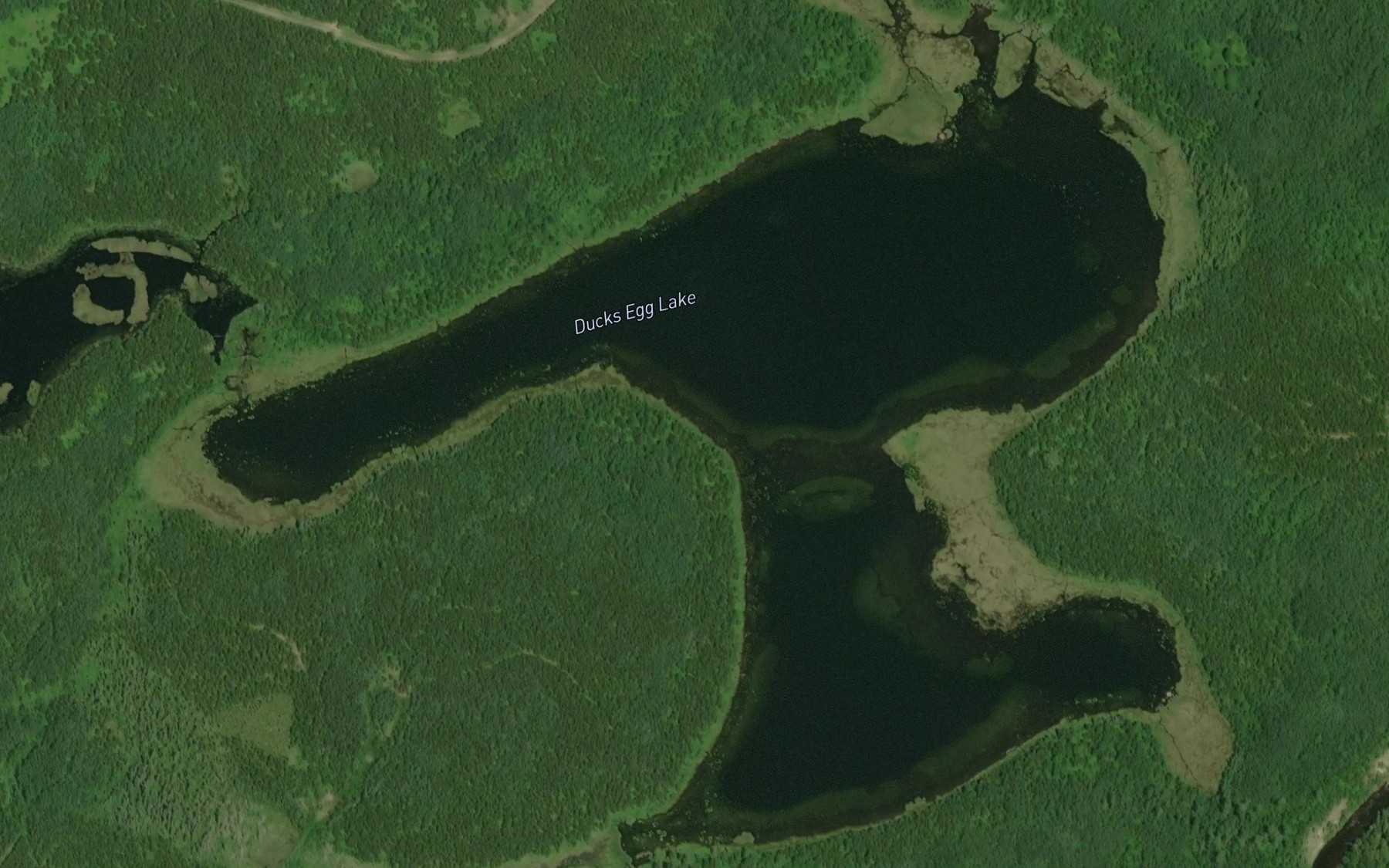 Satellite map of the Ducks Egg Lake