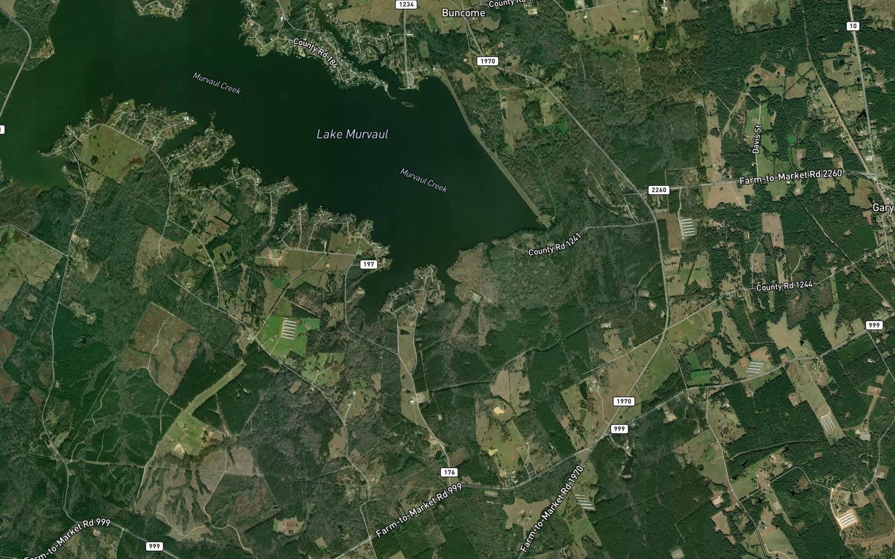 Satellite map of the Holly Creek