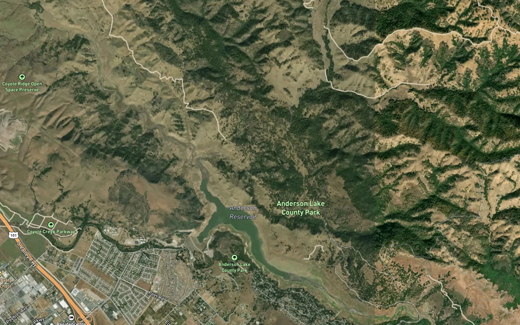 Satellite map of the Tule Lake