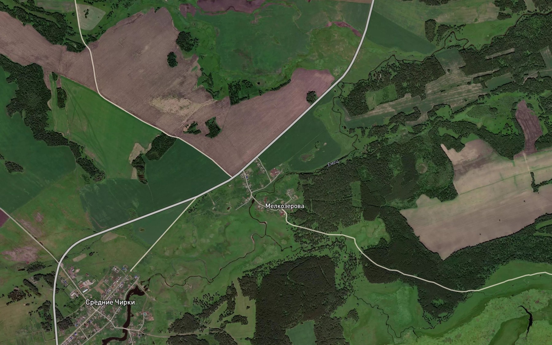 Satellite map of the Malyy Yemets