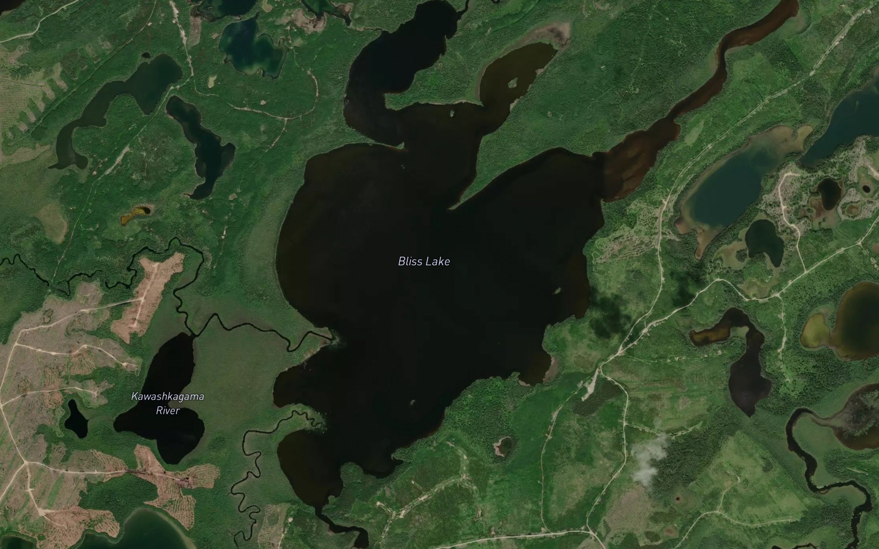 Satellite map of the Bliss Lake