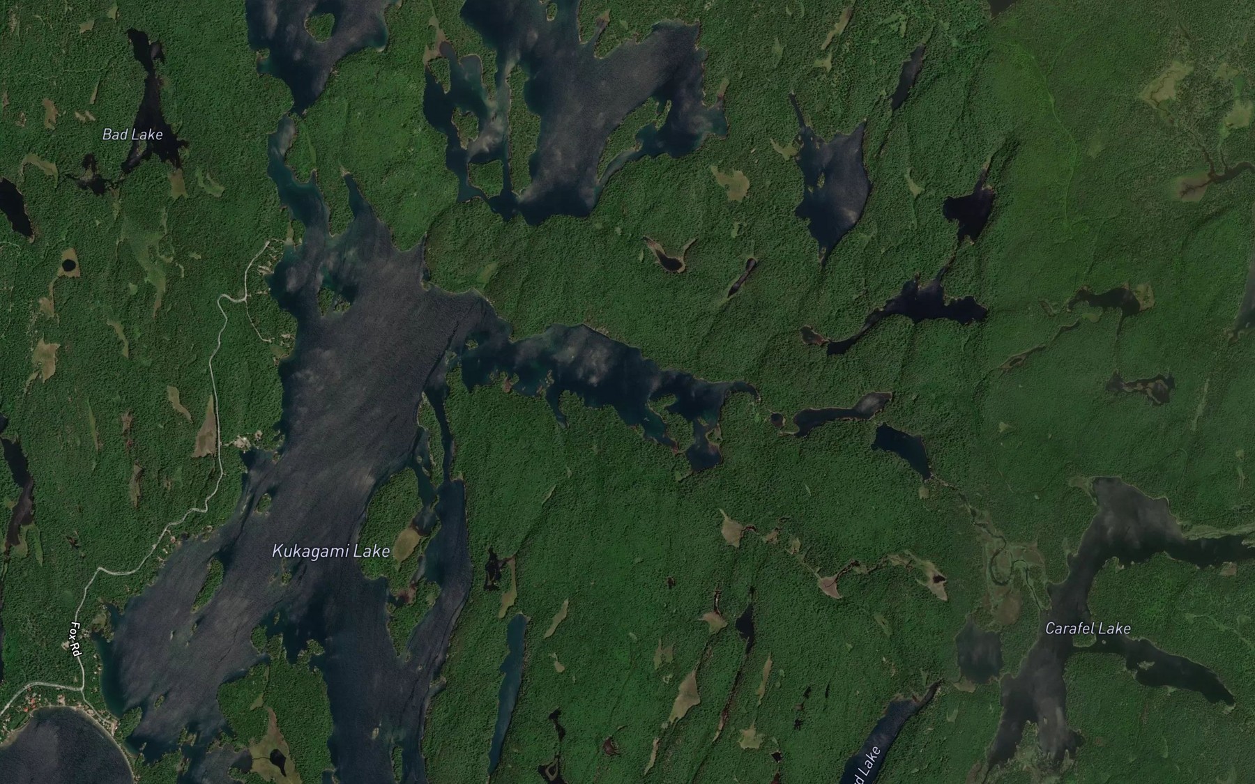 Satellite map of the Outlet Bay