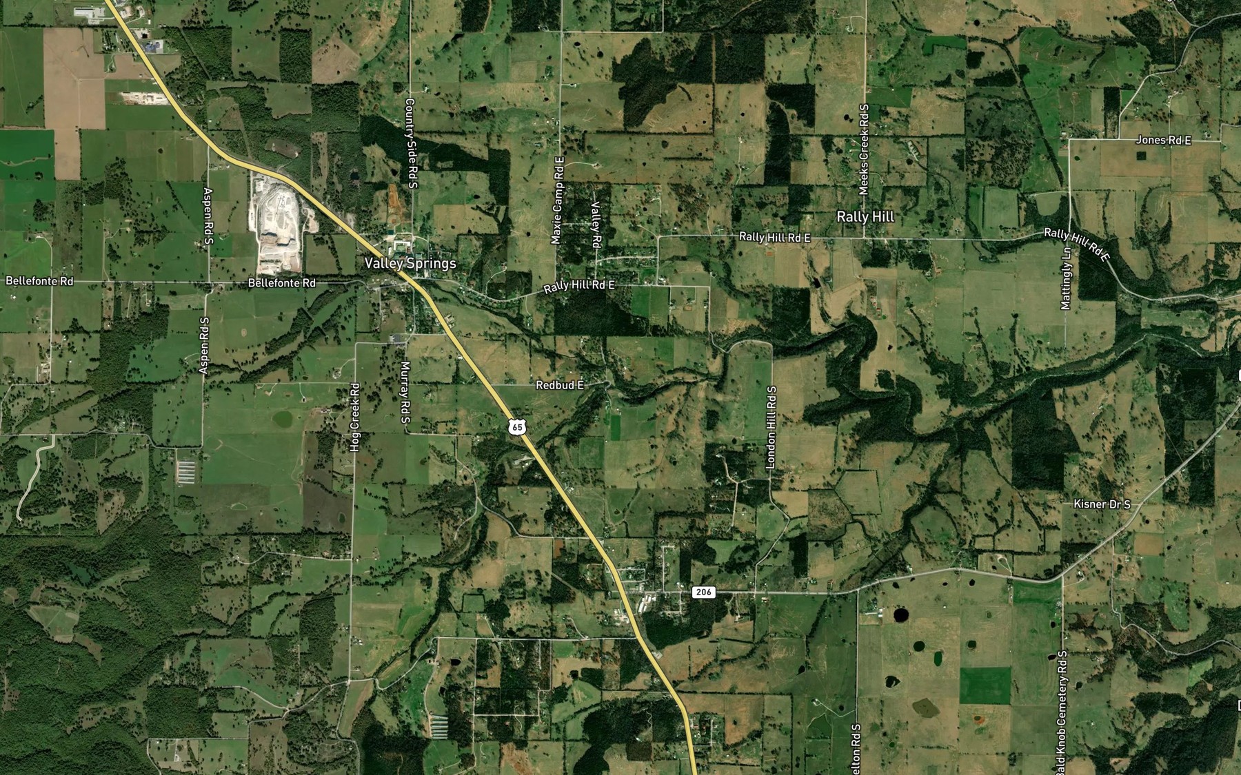 Satellite map of the Elm Branch
