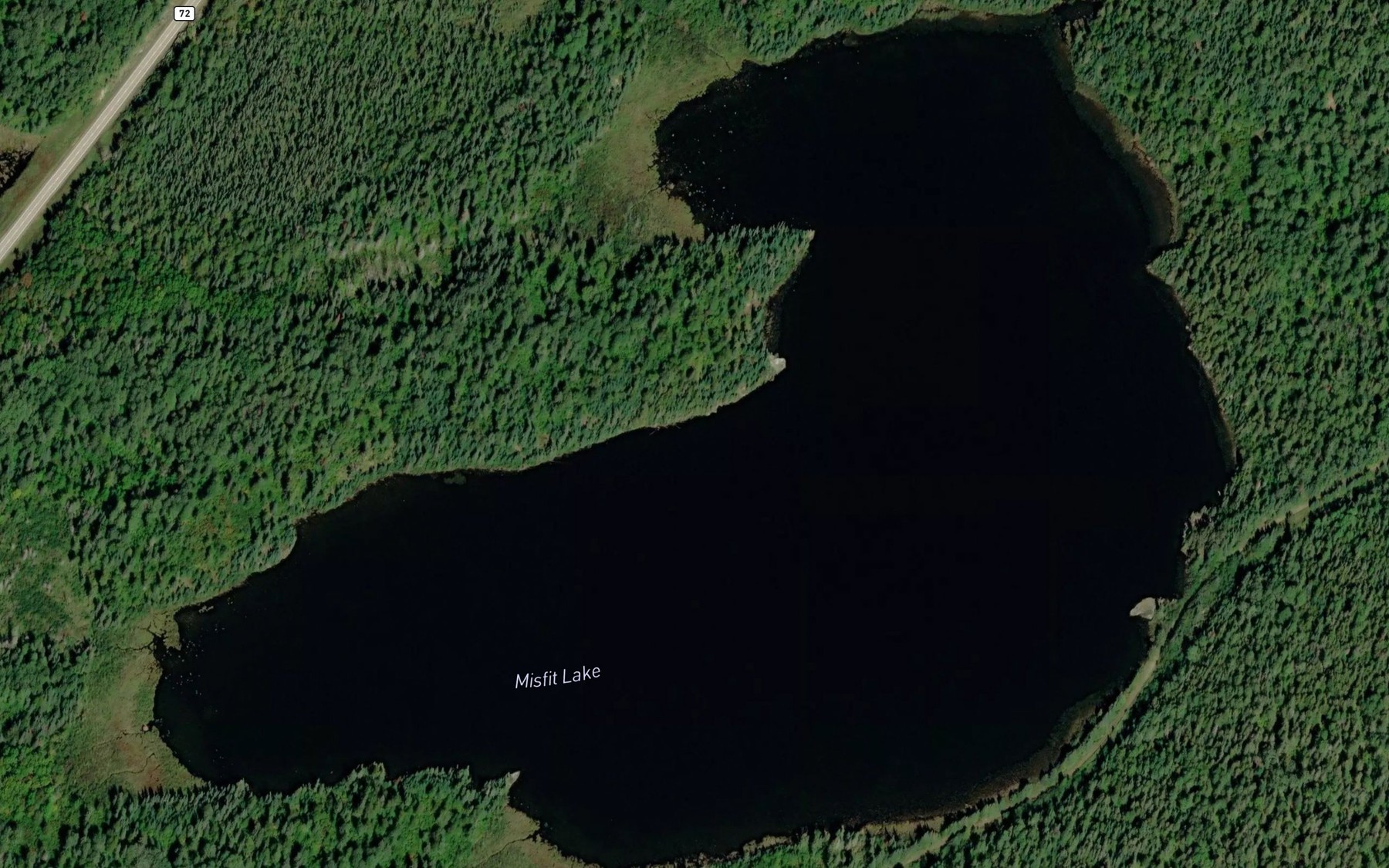 Satellite map of the Misfit Lake