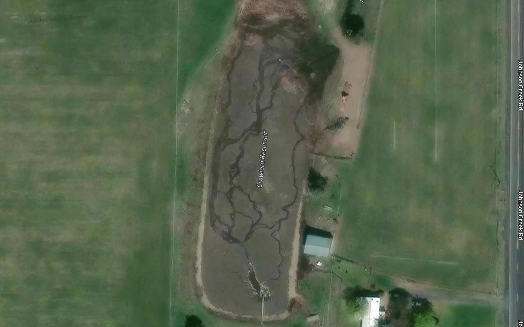 Satellite map of the Crawford Reservoir