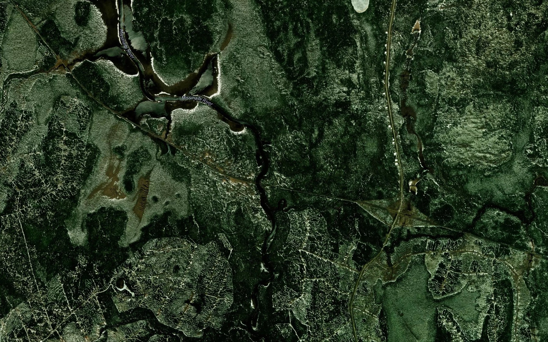 Satellite map of the Croasdell Creek