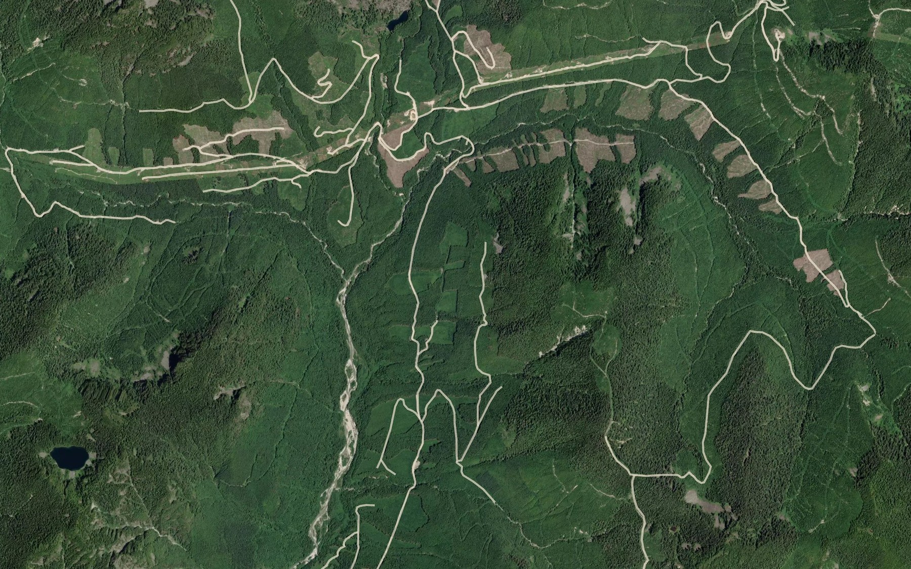 Satellite map of the Dickson Creek