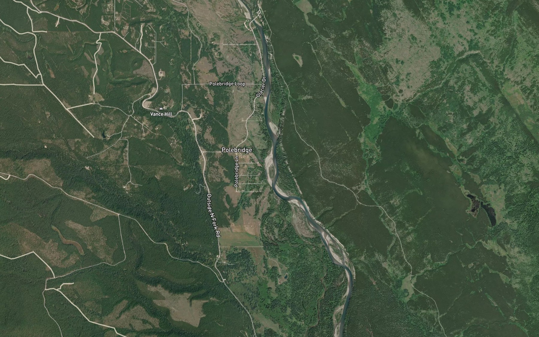 Satellite map of the Spring Creek