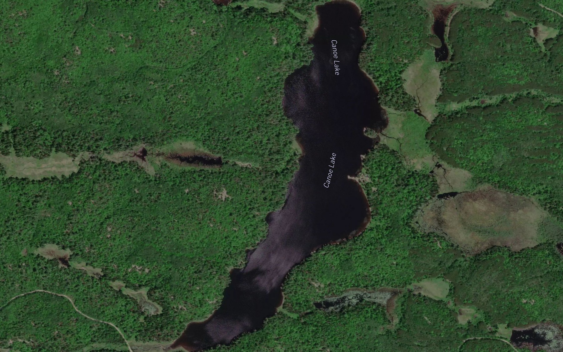 Satellite map of the Canoe Lake