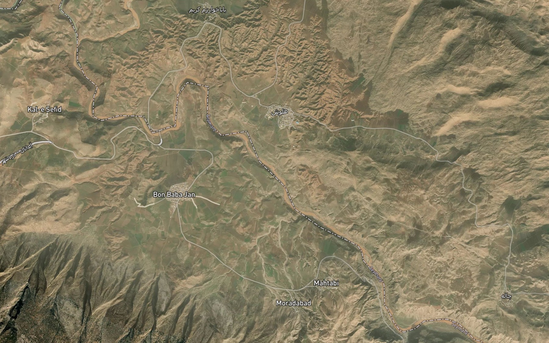Satellite map of the Rudkhaneh-ye Simareh