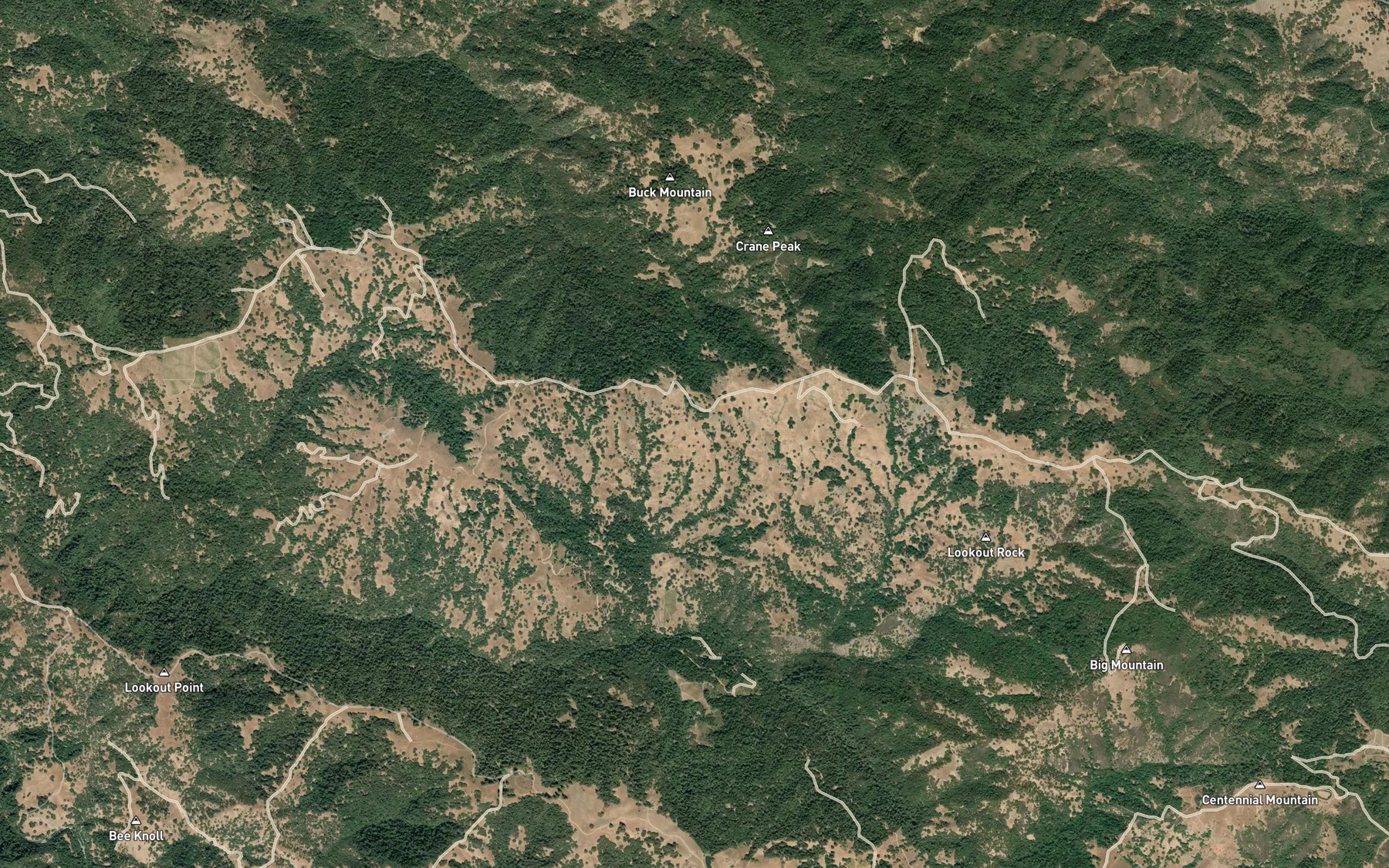 Satellite map of the Staley Spring