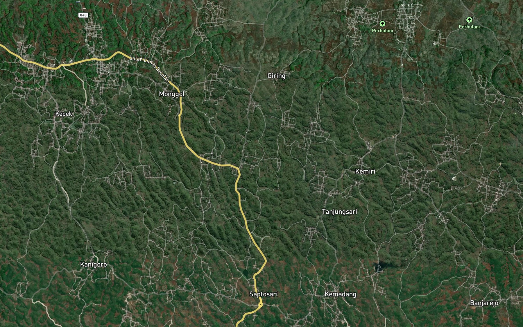 Satellite map of the Telaga Pengos