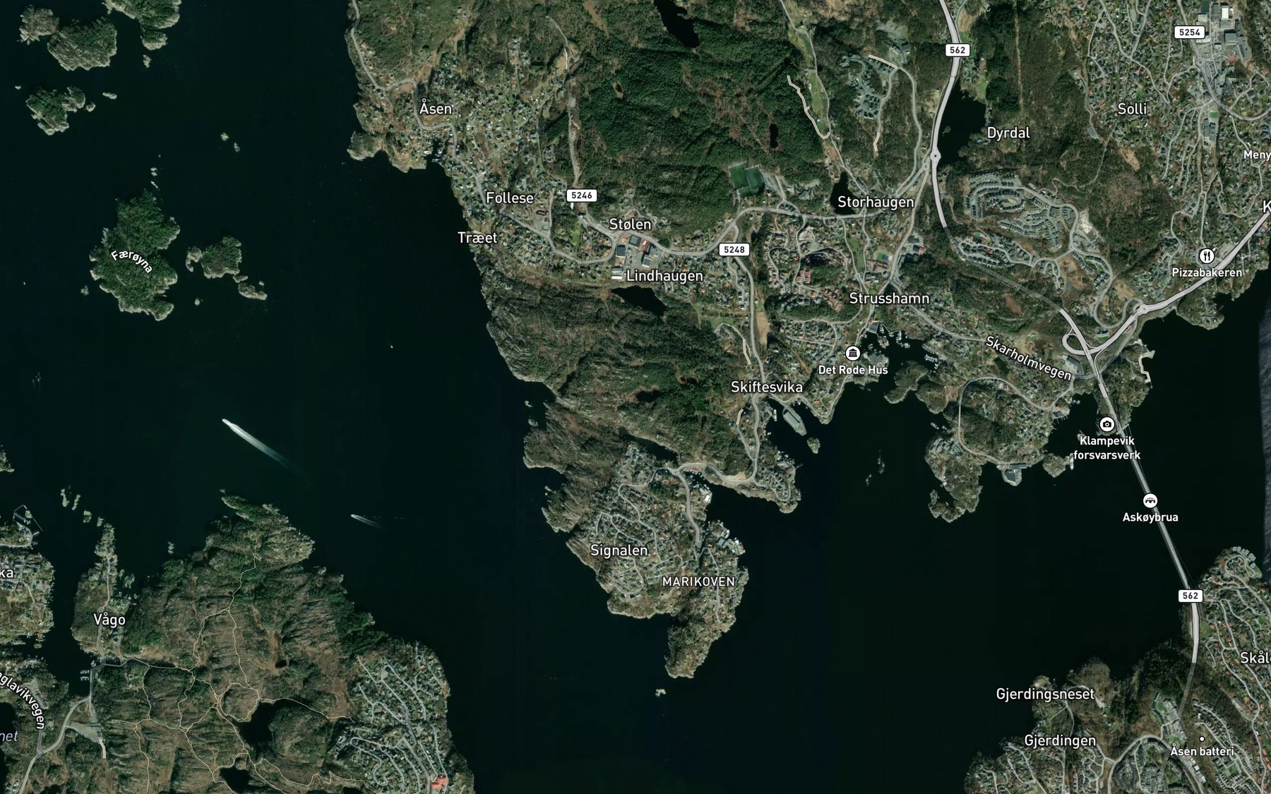 Satellite map of the Storetjorna