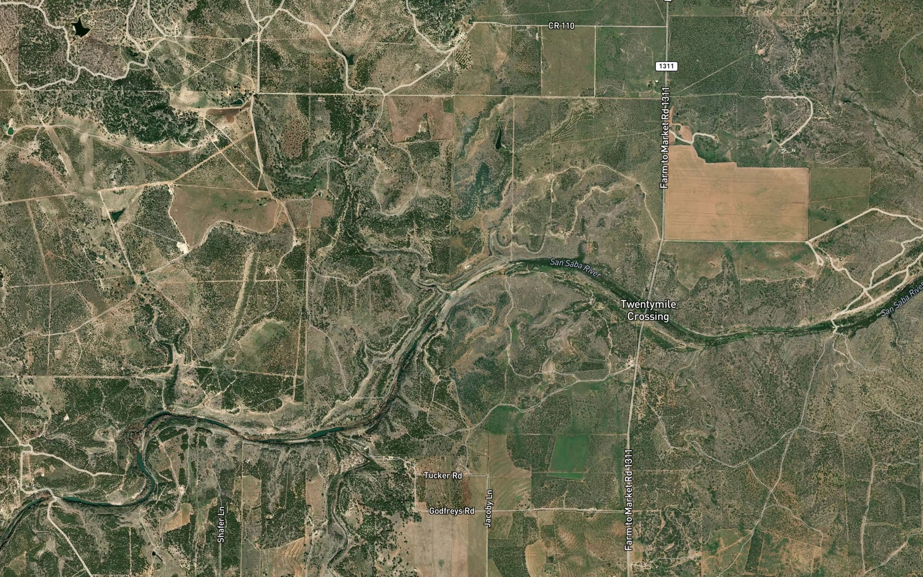 Satellite map of the Greenhead Creek