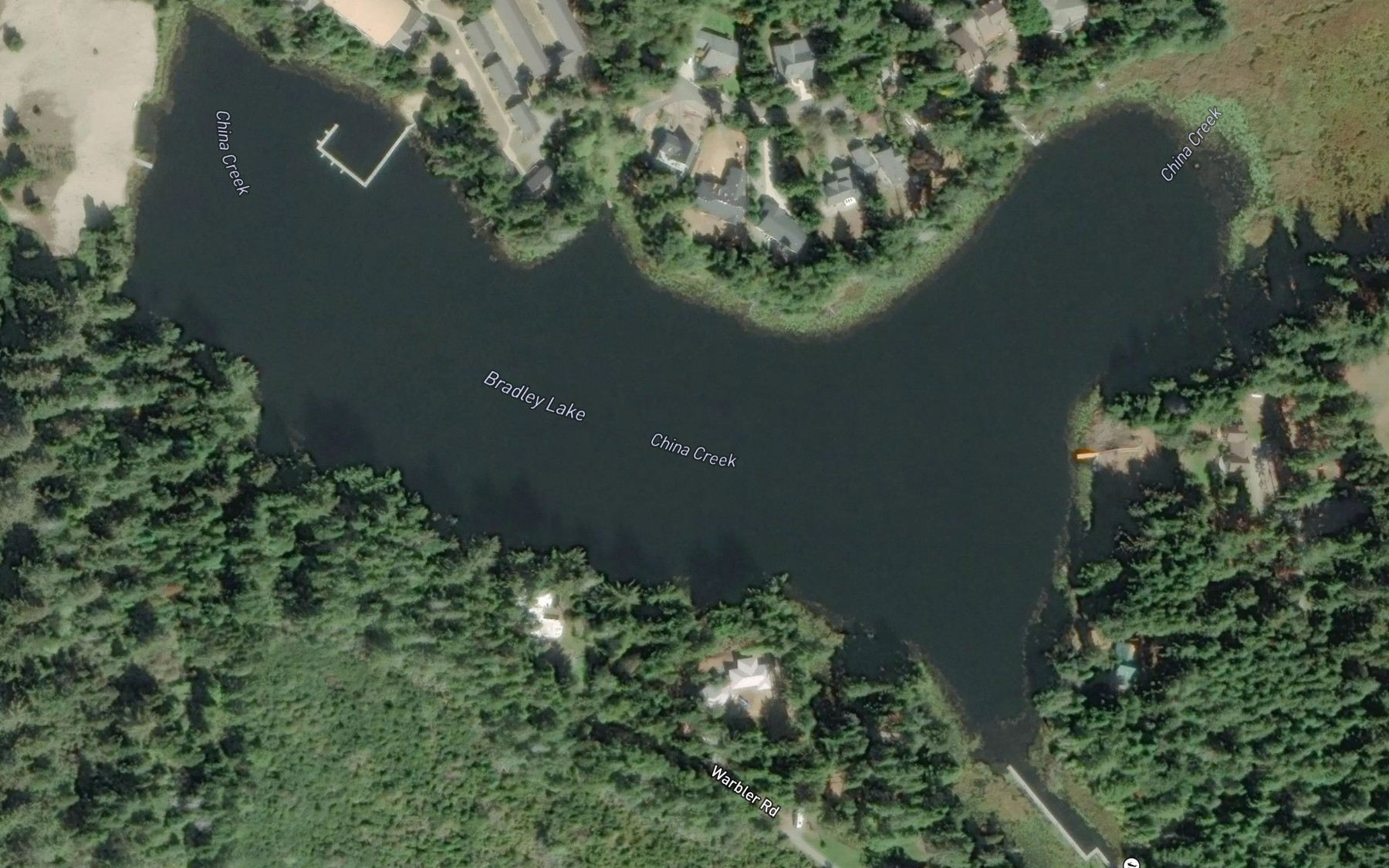 Satellite map of the Bradley Lake