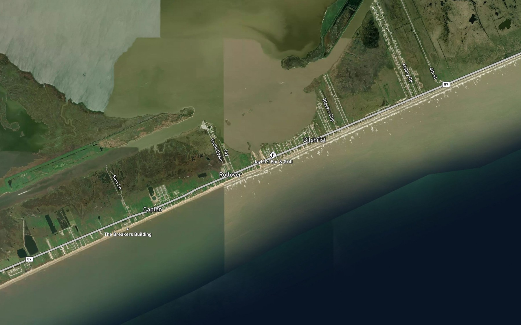 Satellite map of the Rollover Pass