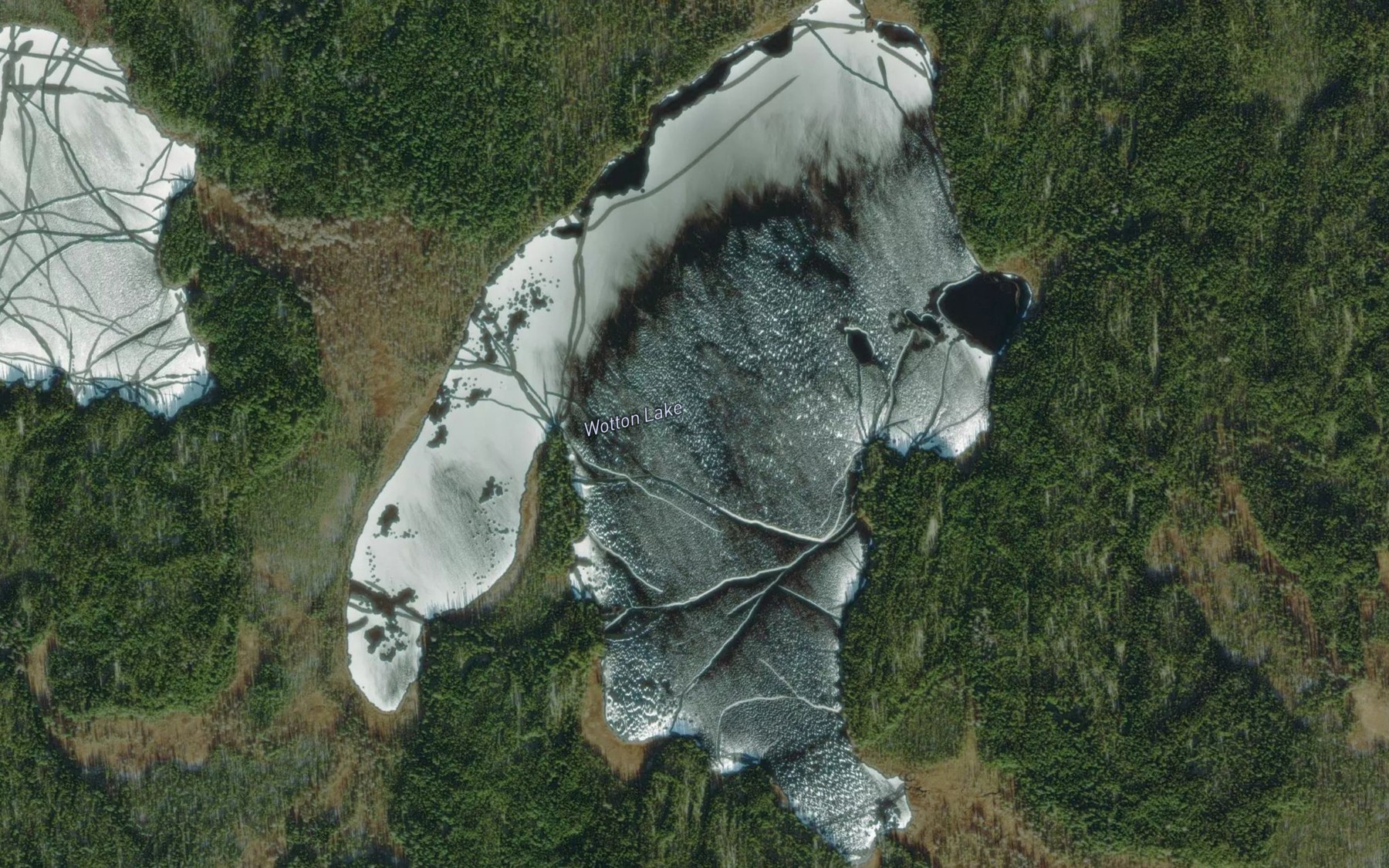 Satellite map of the Wotton Lake