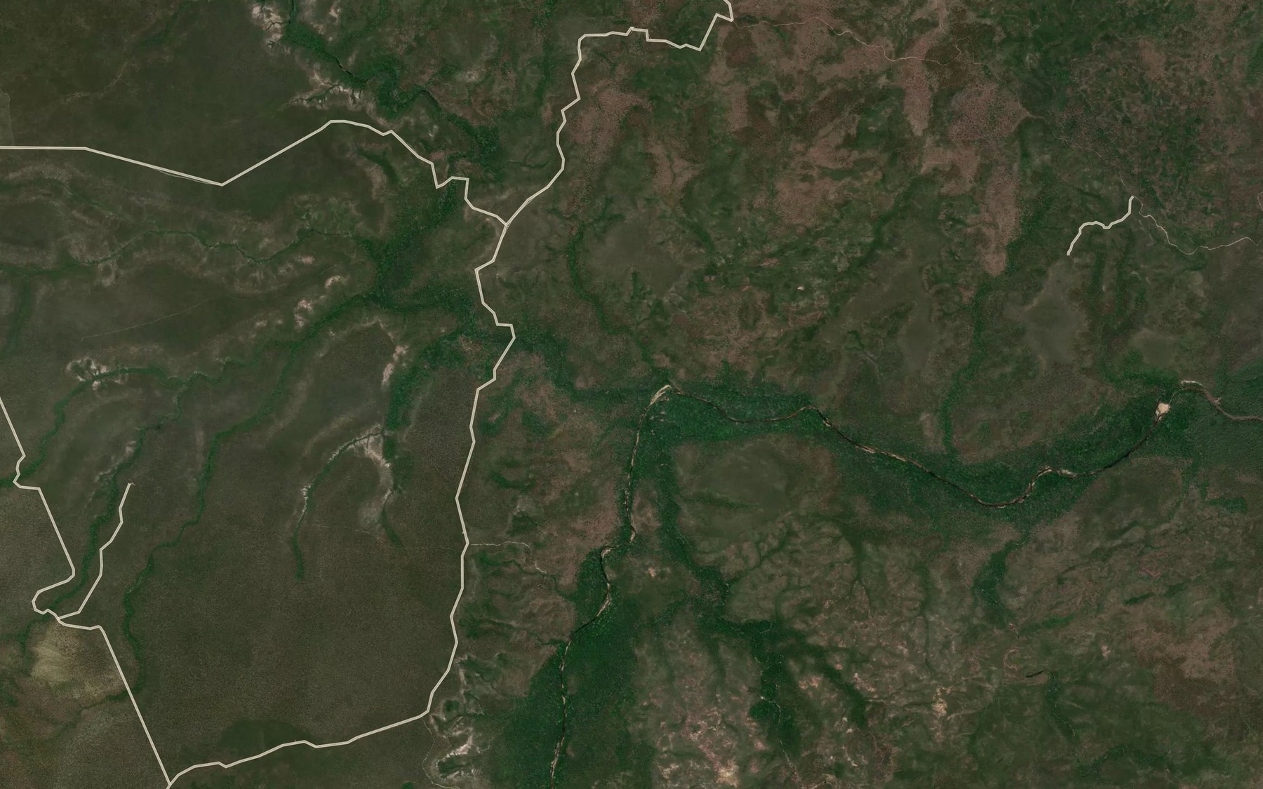 Satellite map of the Hann Creek