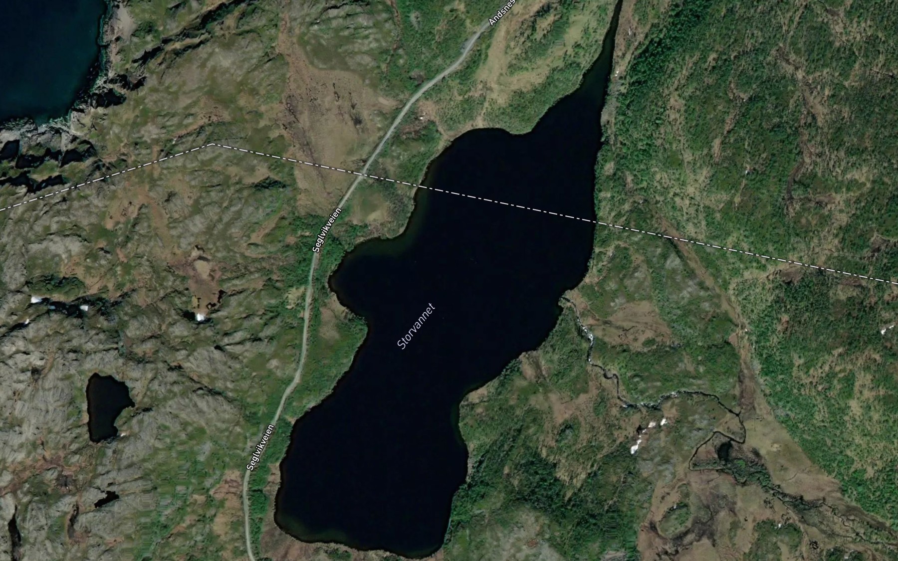 Satellite map of the Storvatnet