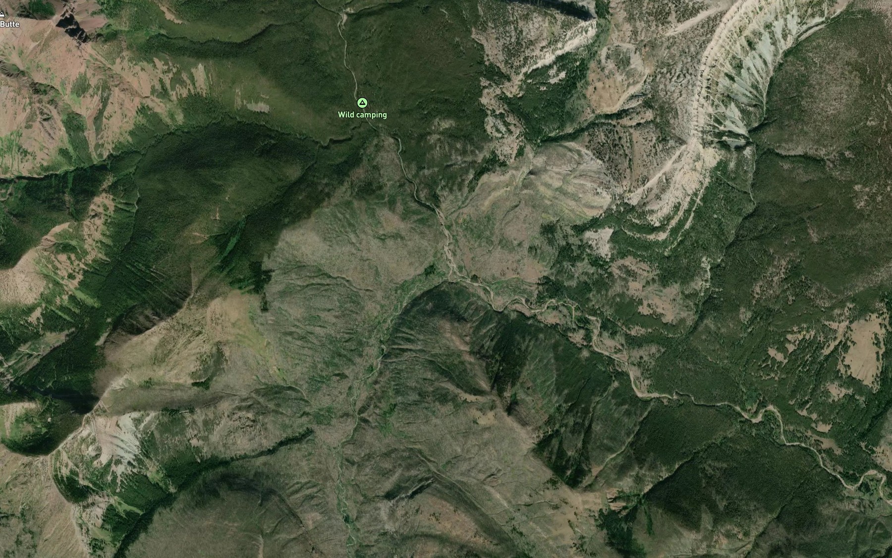 Satellite map of the Ahorn Creek