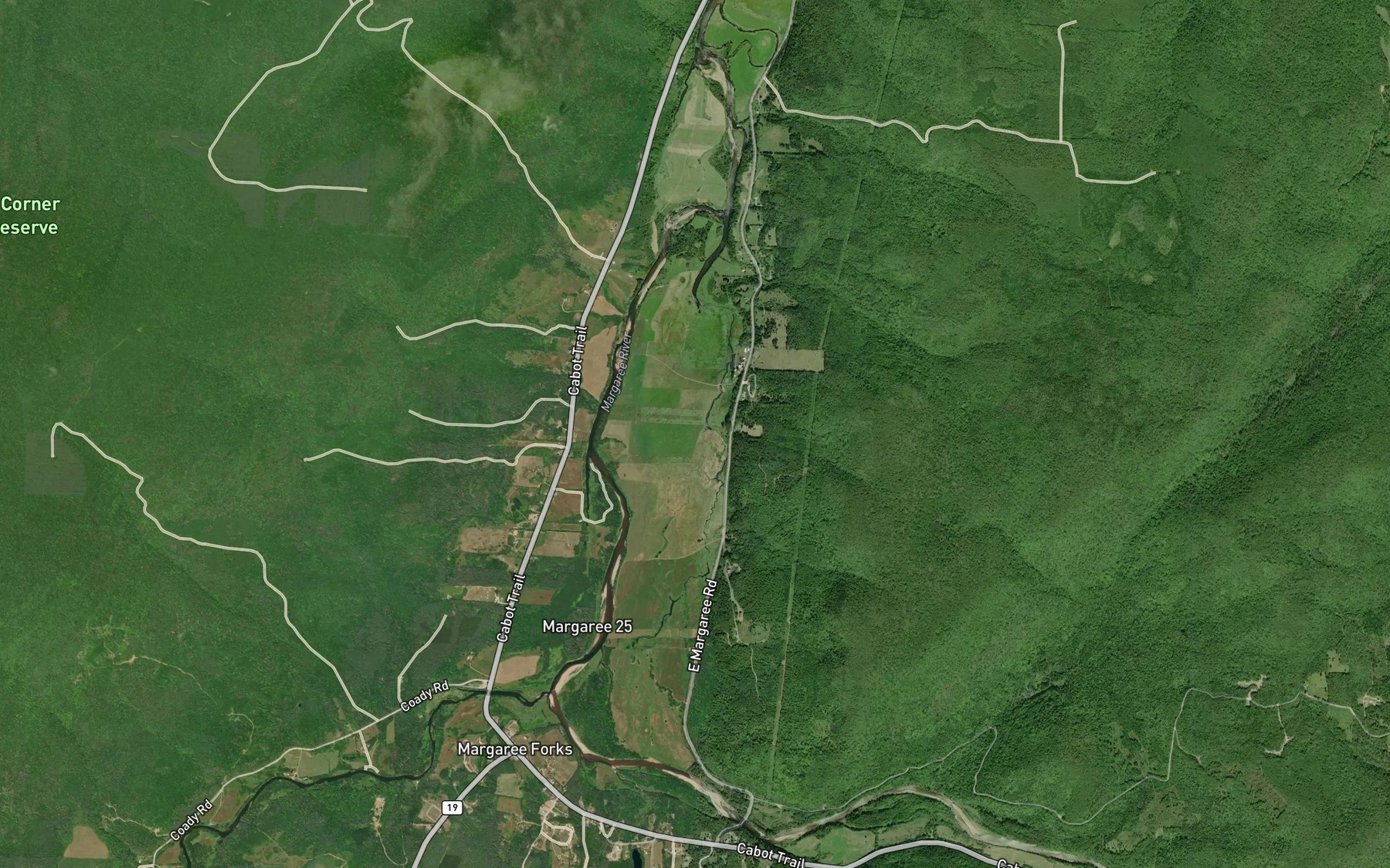 Satellite map of the Gillis Brook