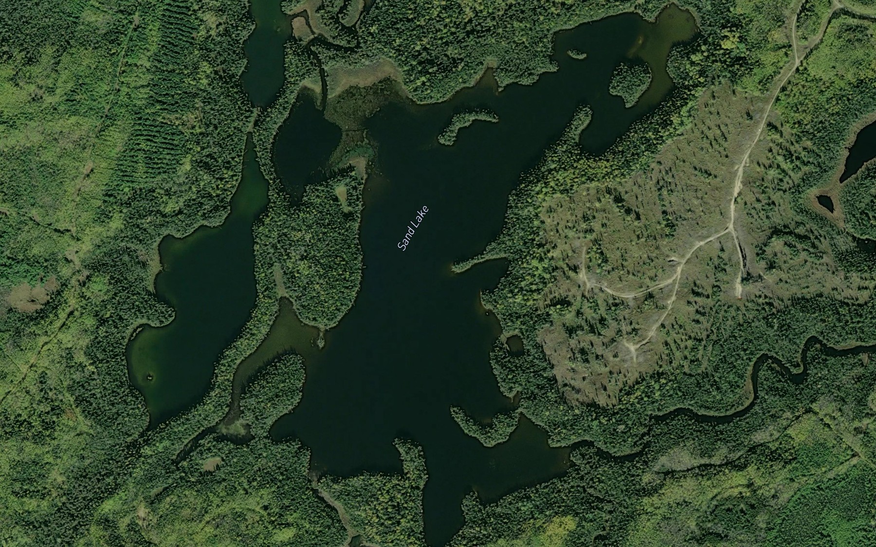Satellite map of the Sand Lake