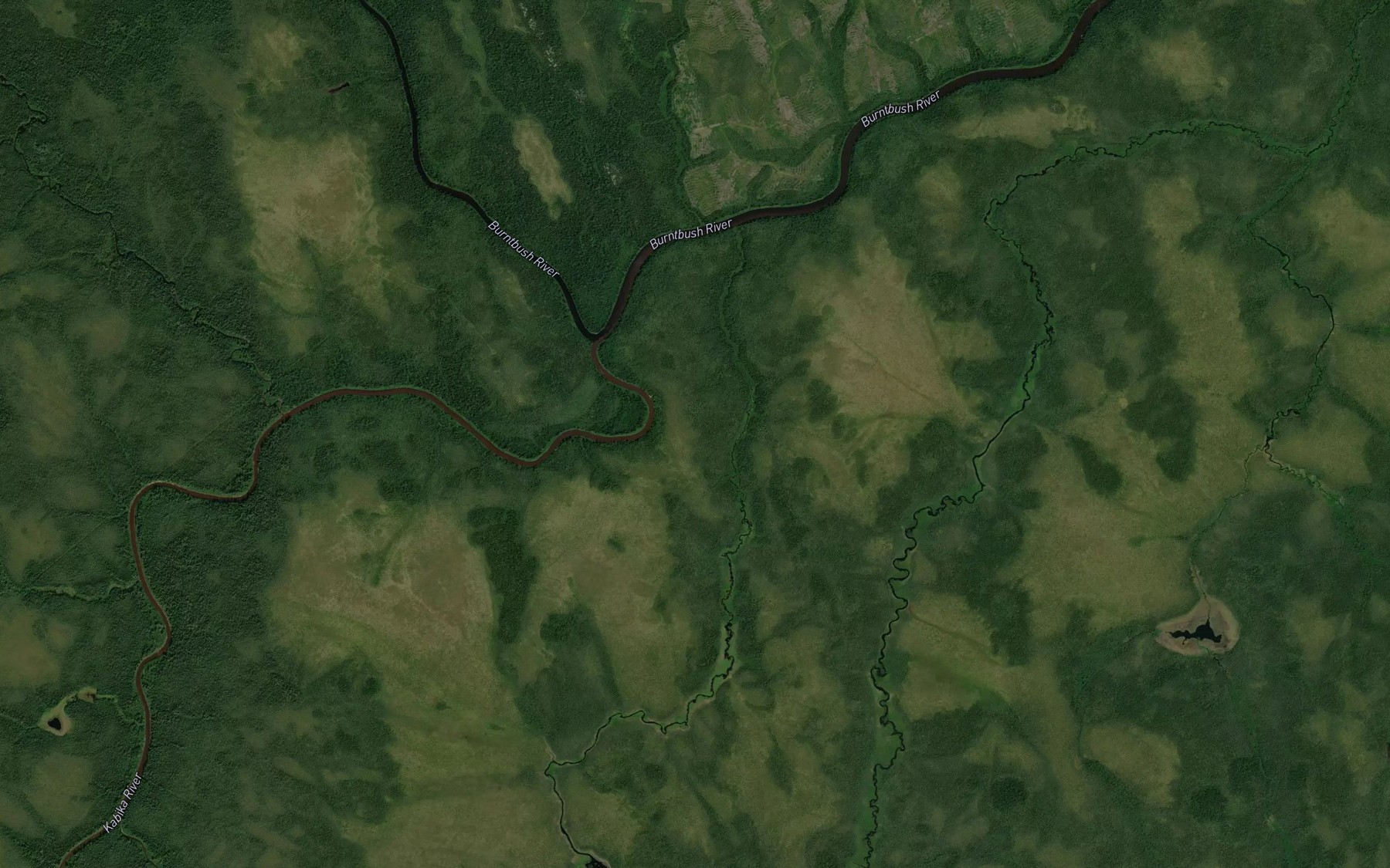 Satellite map of the Kabika River