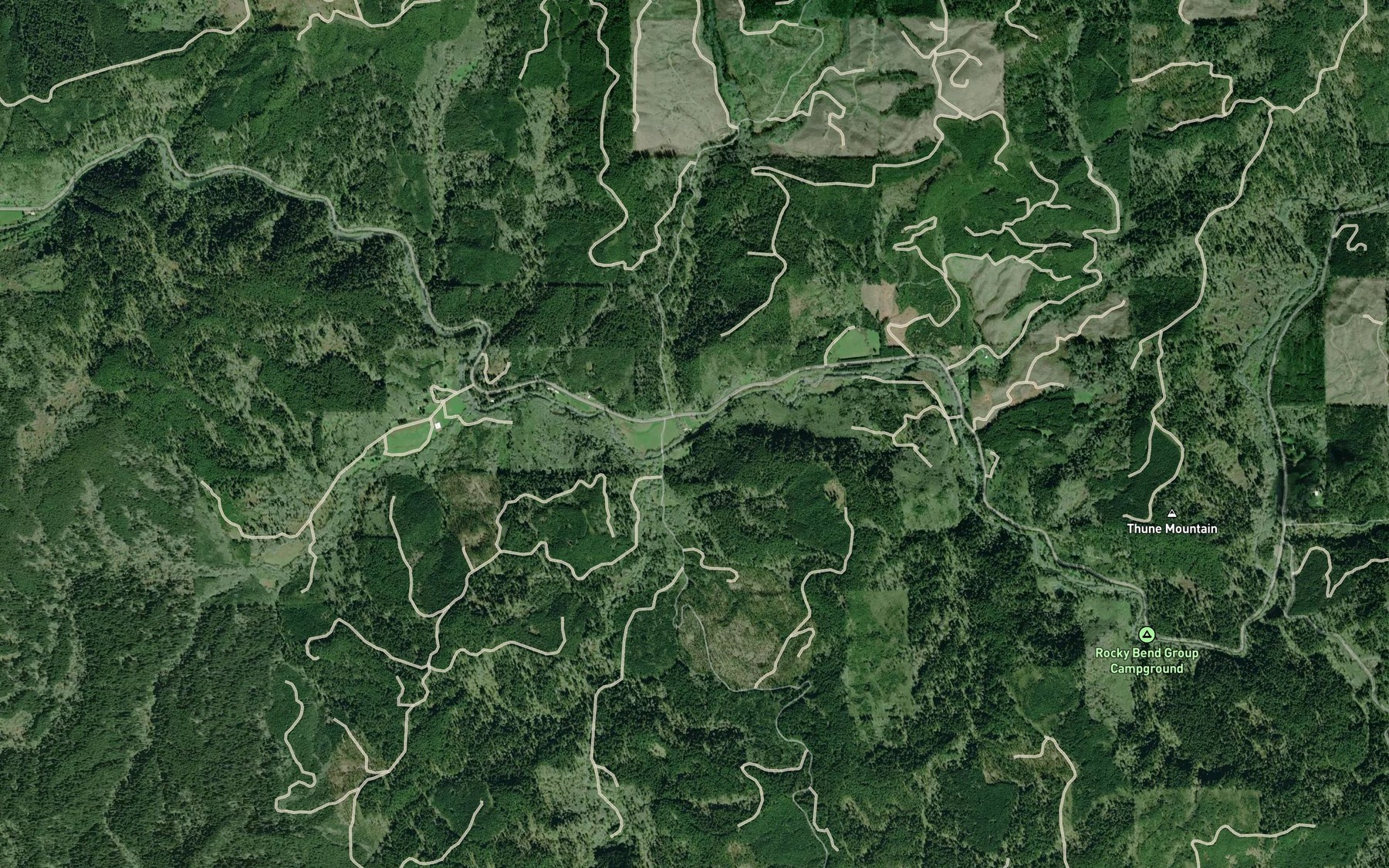 Satellite map of the Clarence Creek