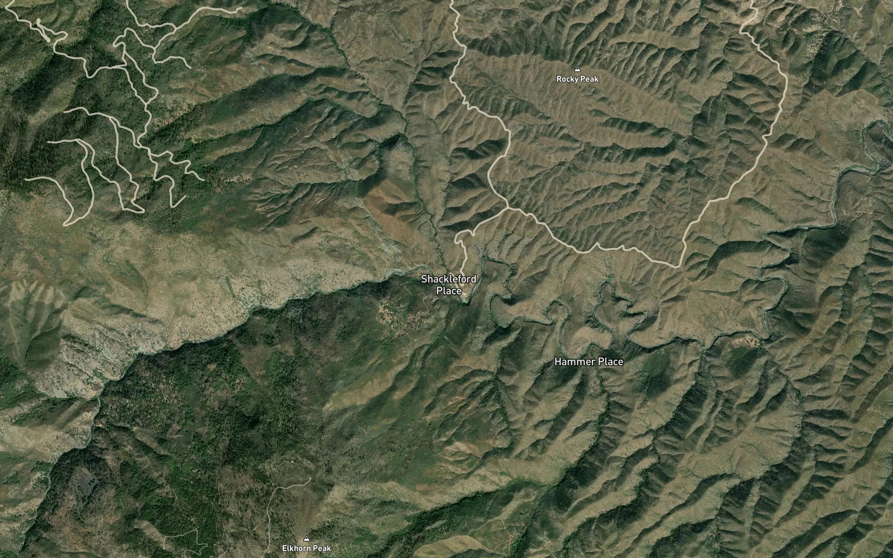 Satellite map of the Maple Creek
