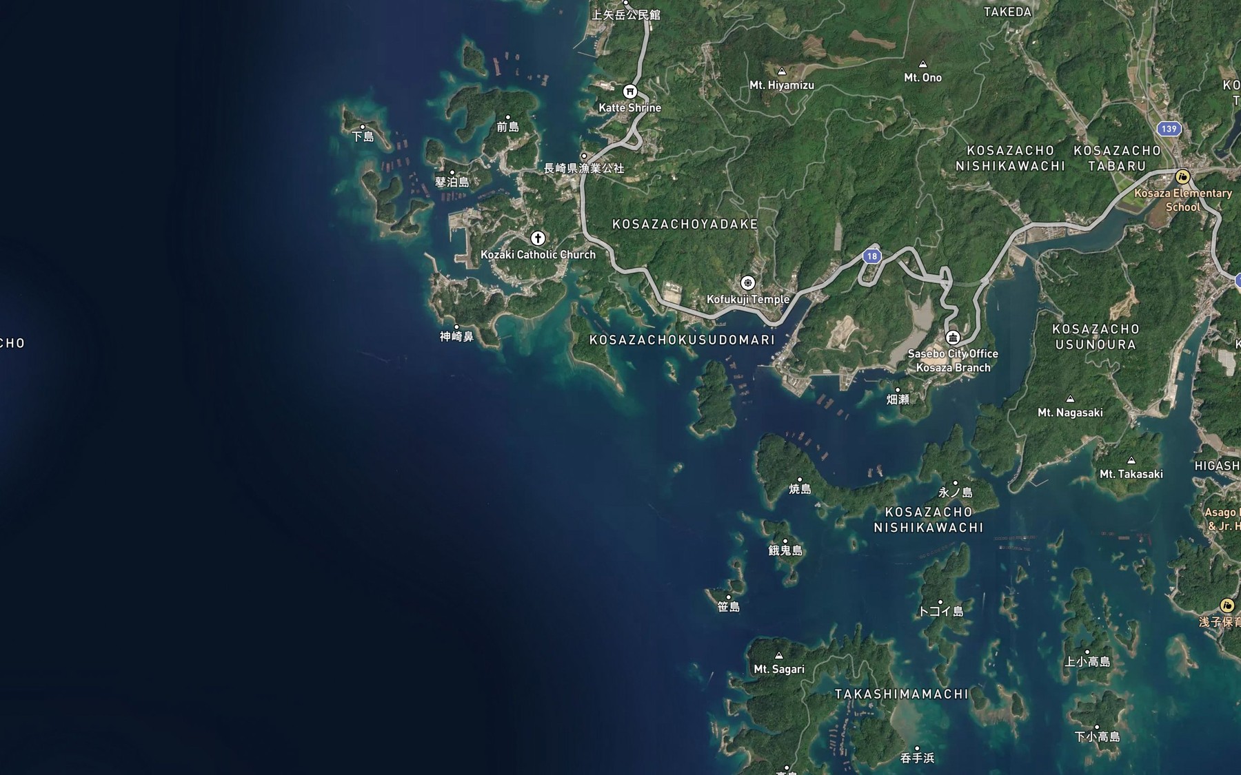 Satellite map of the Noshimano-okino-ishi