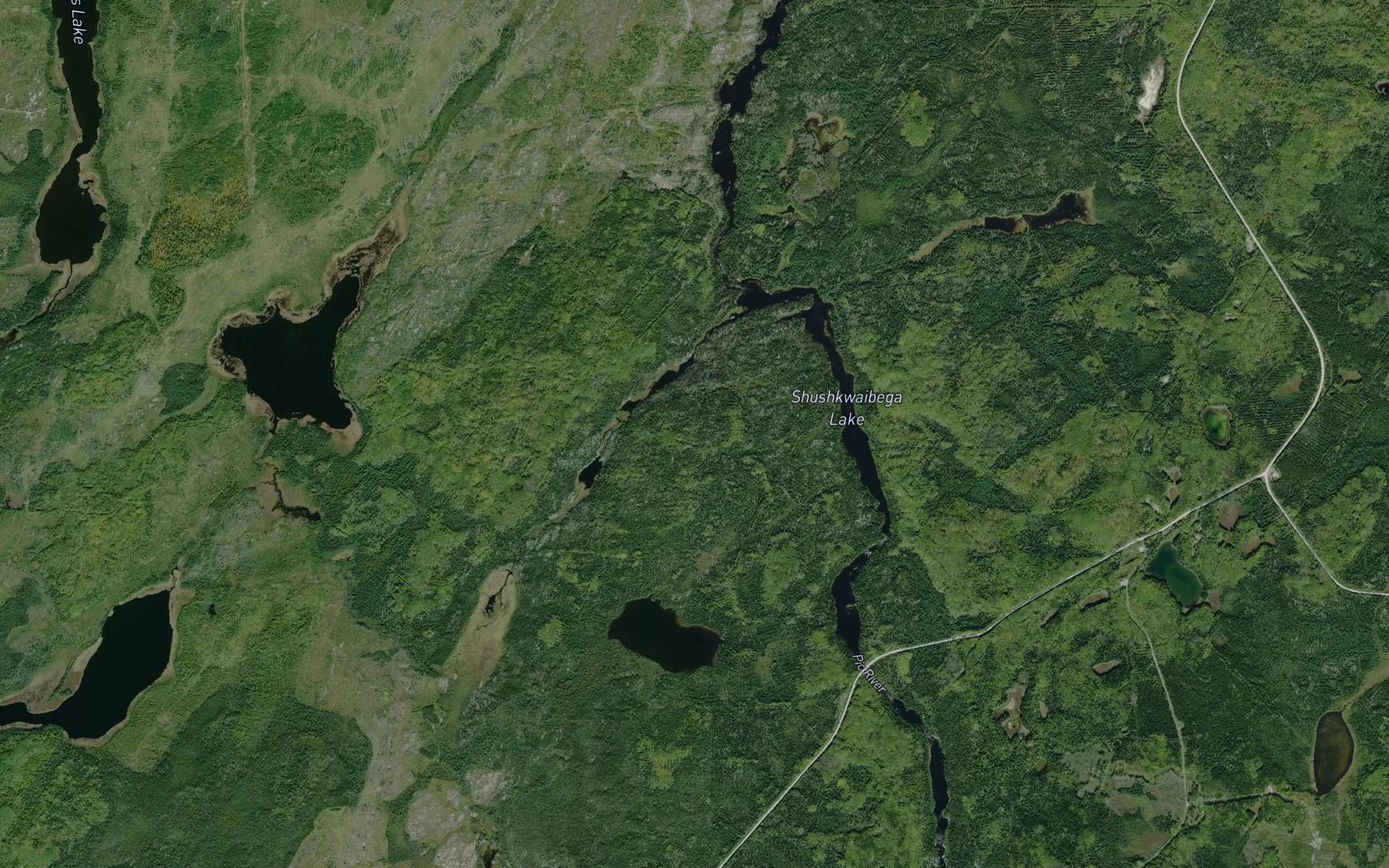 Satellite map of the Deadman Rapids