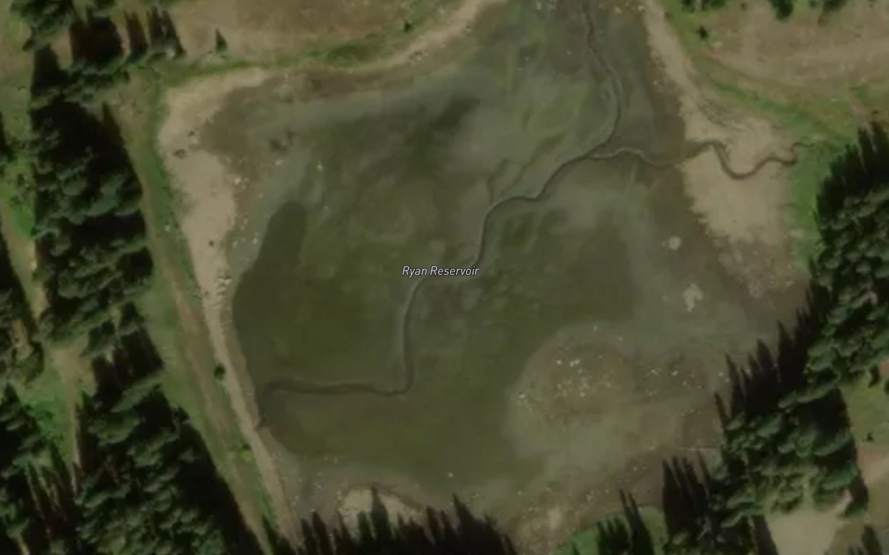Satellite map of the Ryan Reservoir