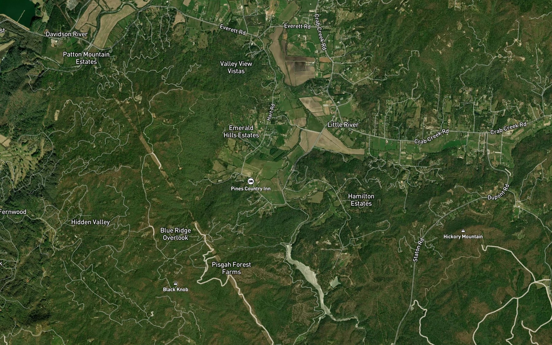 Satellite map of the Hart Branch