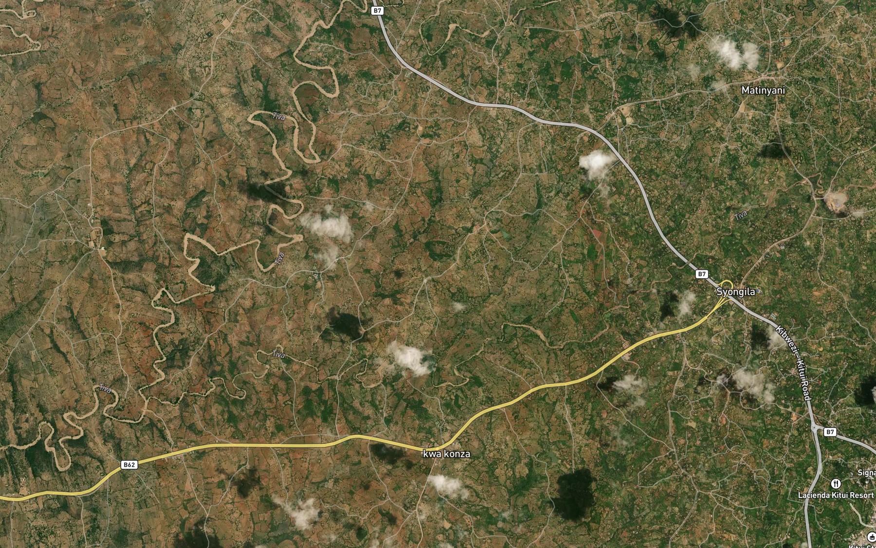 Satellite map of the Kwa Mazensi Dam