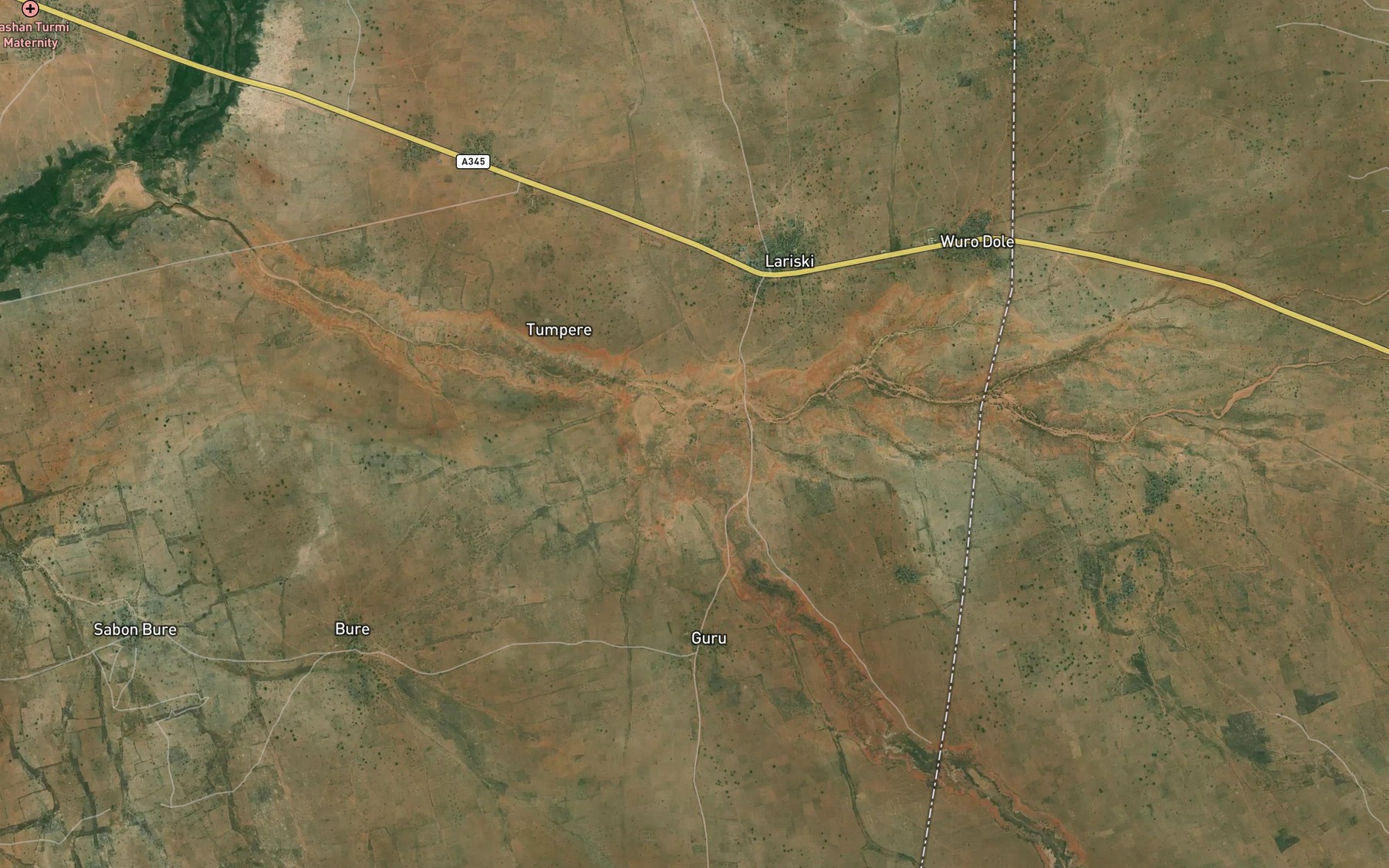 Satellite map of the River Tere
