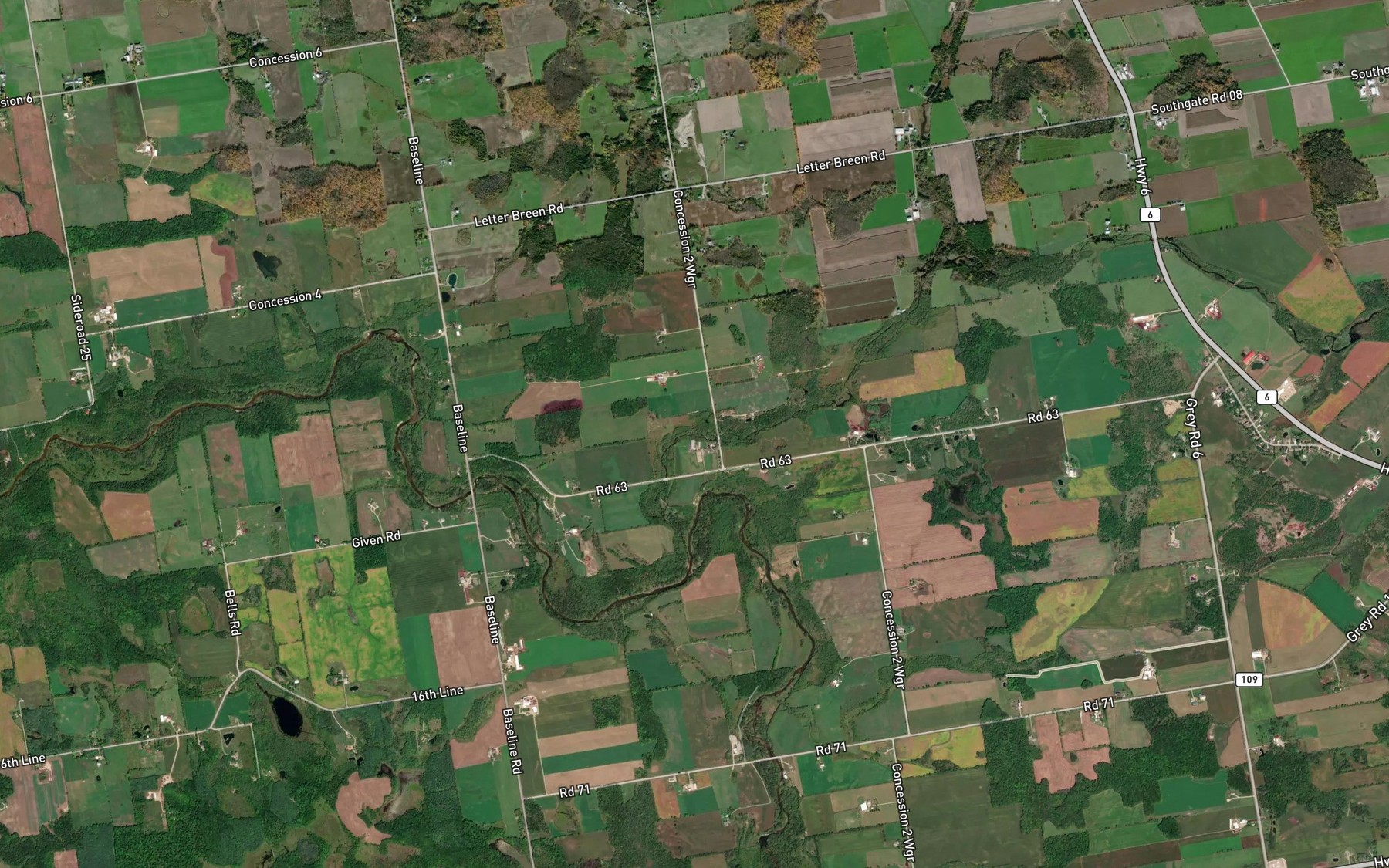 Satellite map of the Fairbanks Creek