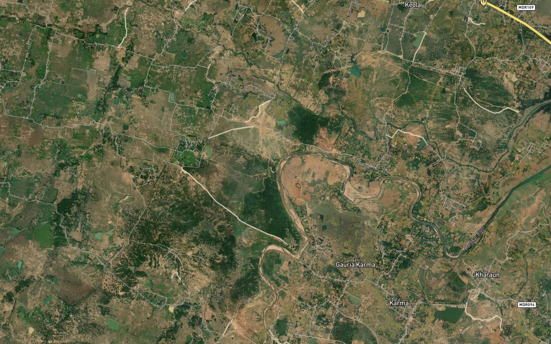 Satellite map of the Baradih Nadi