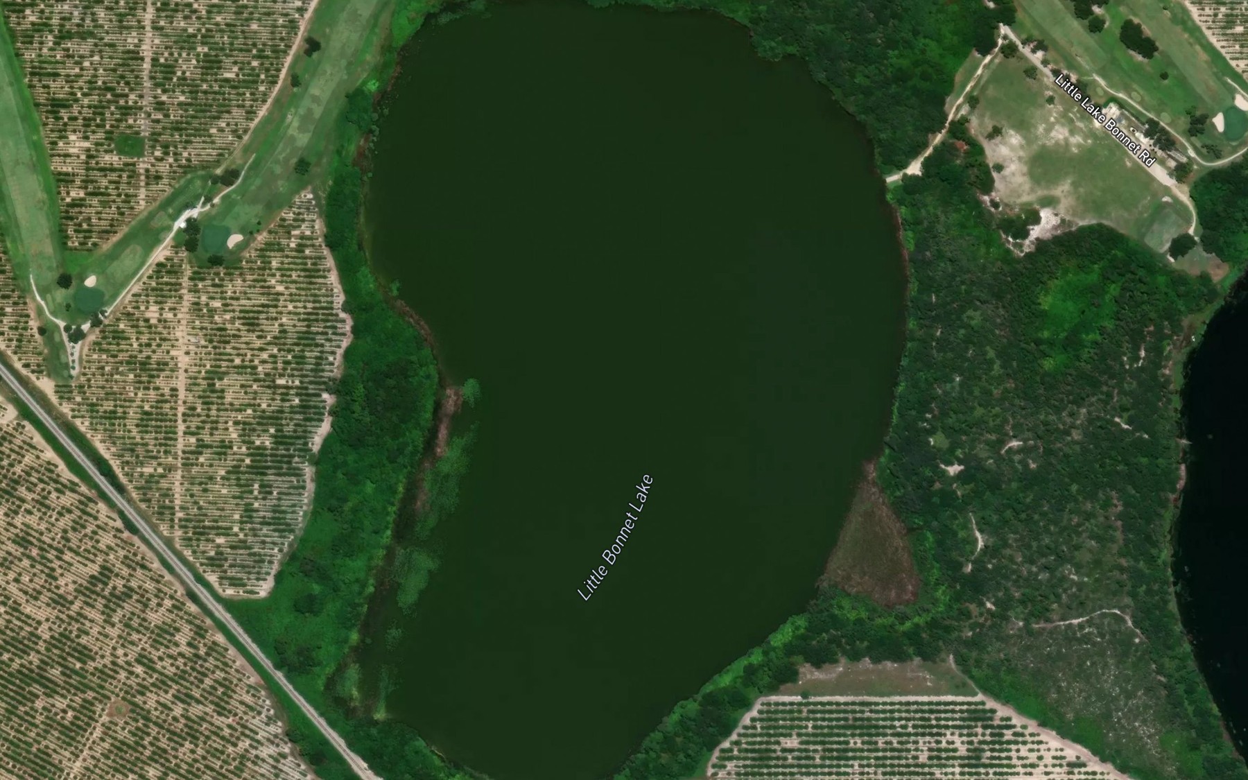Satellite map of the Little Bonnet Lake