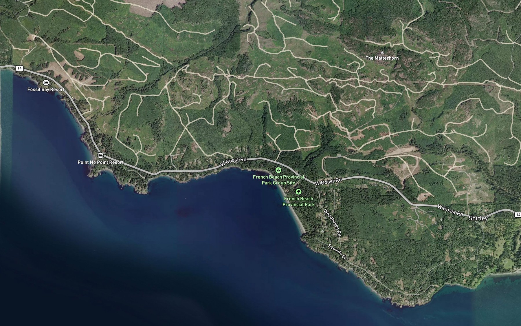 Satellite map of the Eaglet Creek
