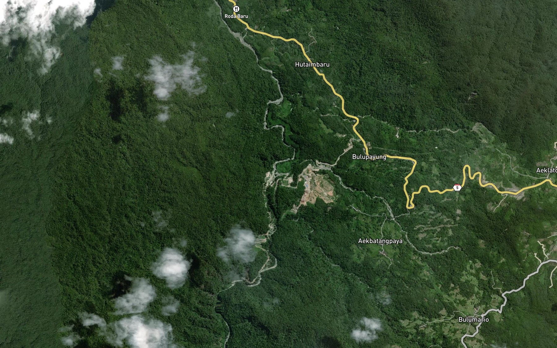 Satellite map of the Aek Batang Paya