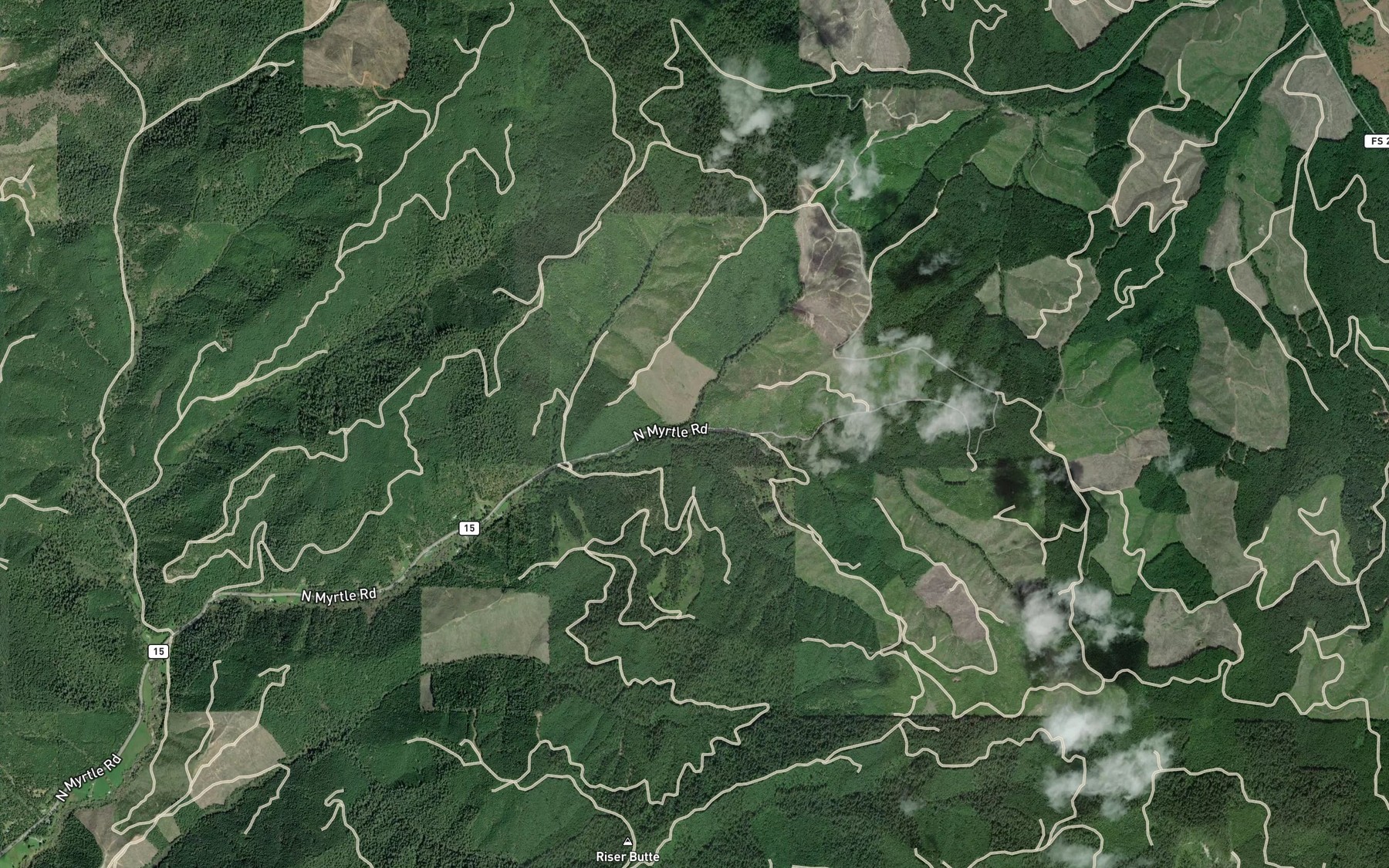 Satellite map of the Stacey Gulch Creek