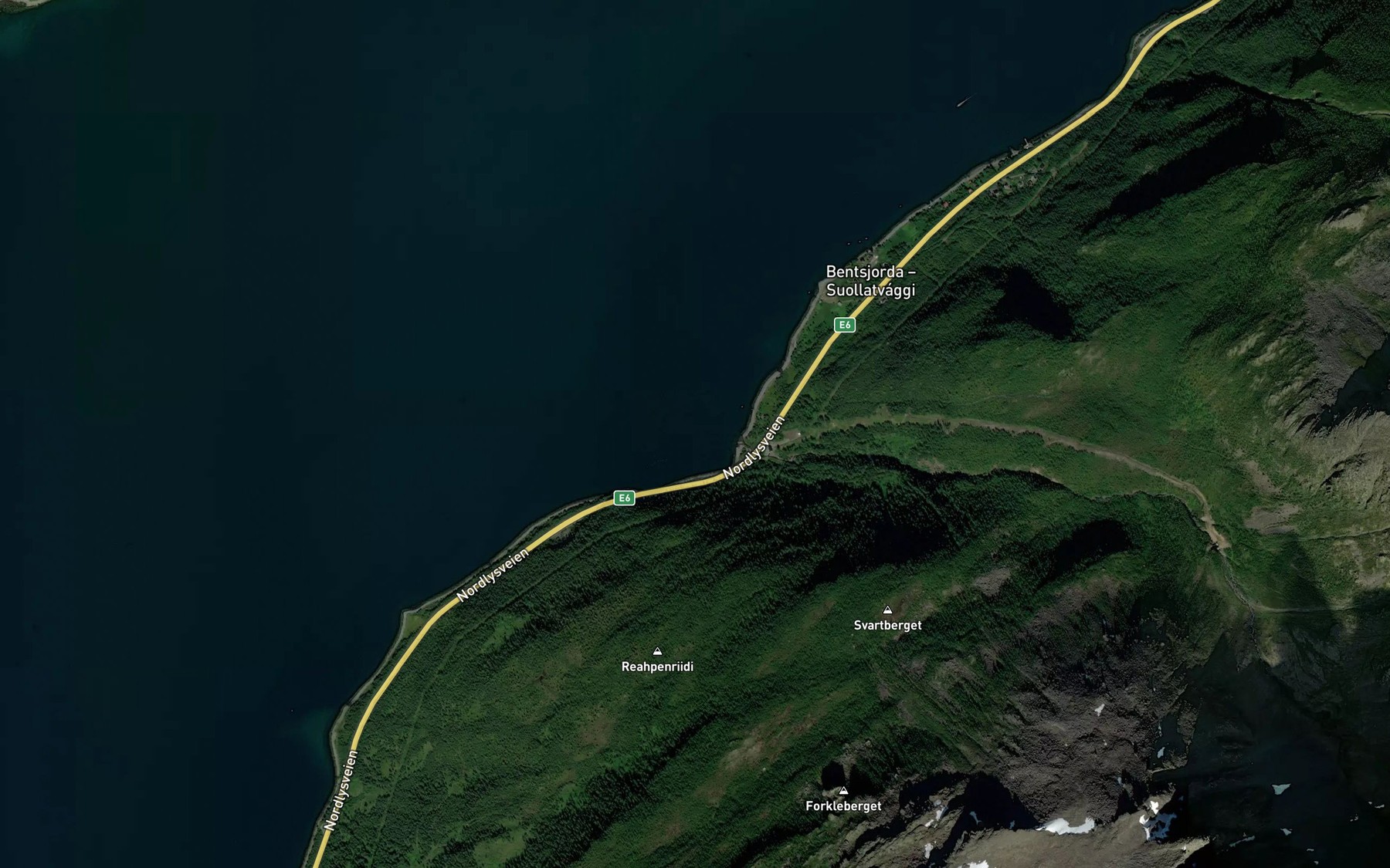 Satellite map of the Bentsjordbukta