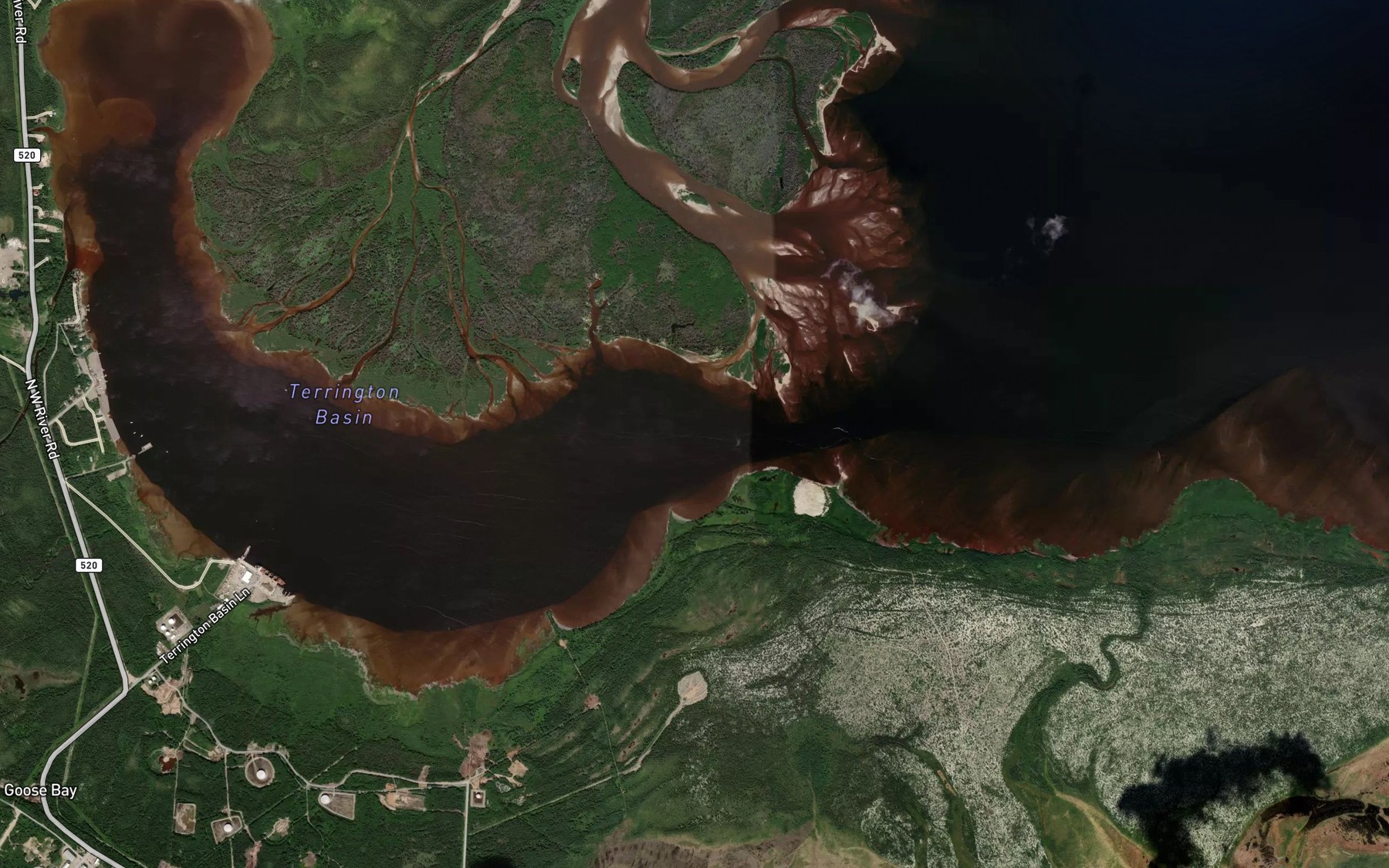 Satellite map of the Terrington Narrows